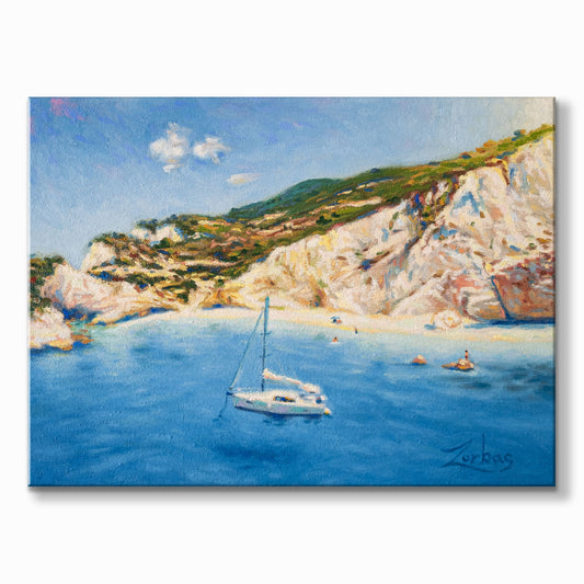 Original Painting: Sailing in Lefkada Island, Porto Katsiki