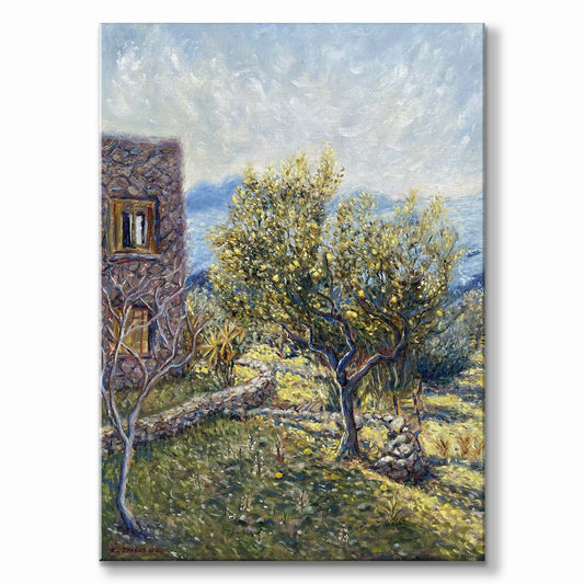 Original Painting: Lemon Tree at Home in Aegina