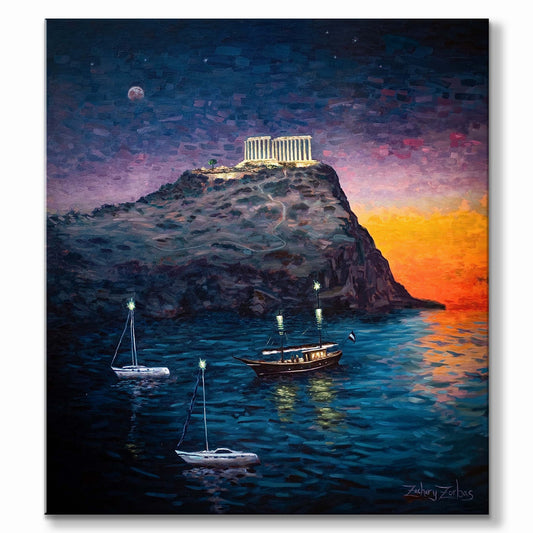 Original Painting: Cape Sounio, Temple of Poseidon