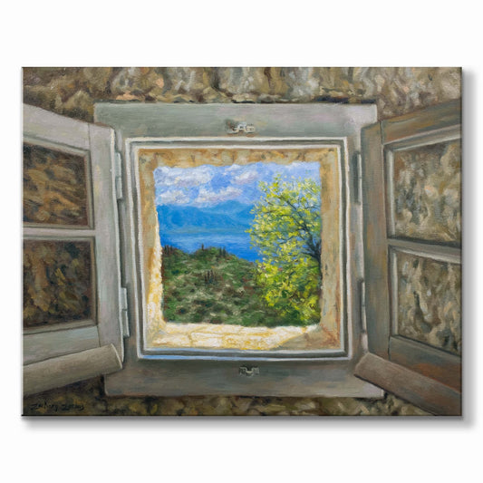 Πρωτότυπος πίνακας: Παράθυρο Mulberry House στην Κέρκυρα