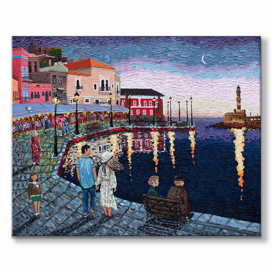 Original Painting: A Night in Chania