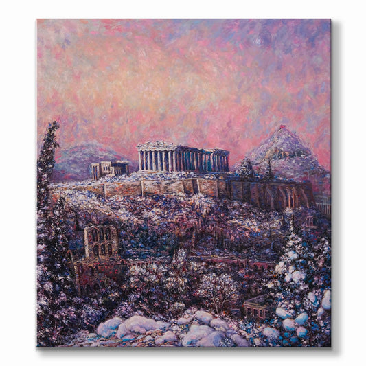 Original Painting: Morning Snow on the Acropolis