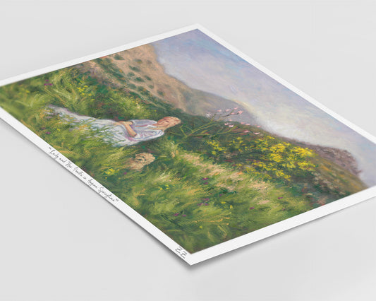 Εκτύπωση Τέχνης: Η Κυρία και το Κανίς της στην Αίγινα την Άνοιξη