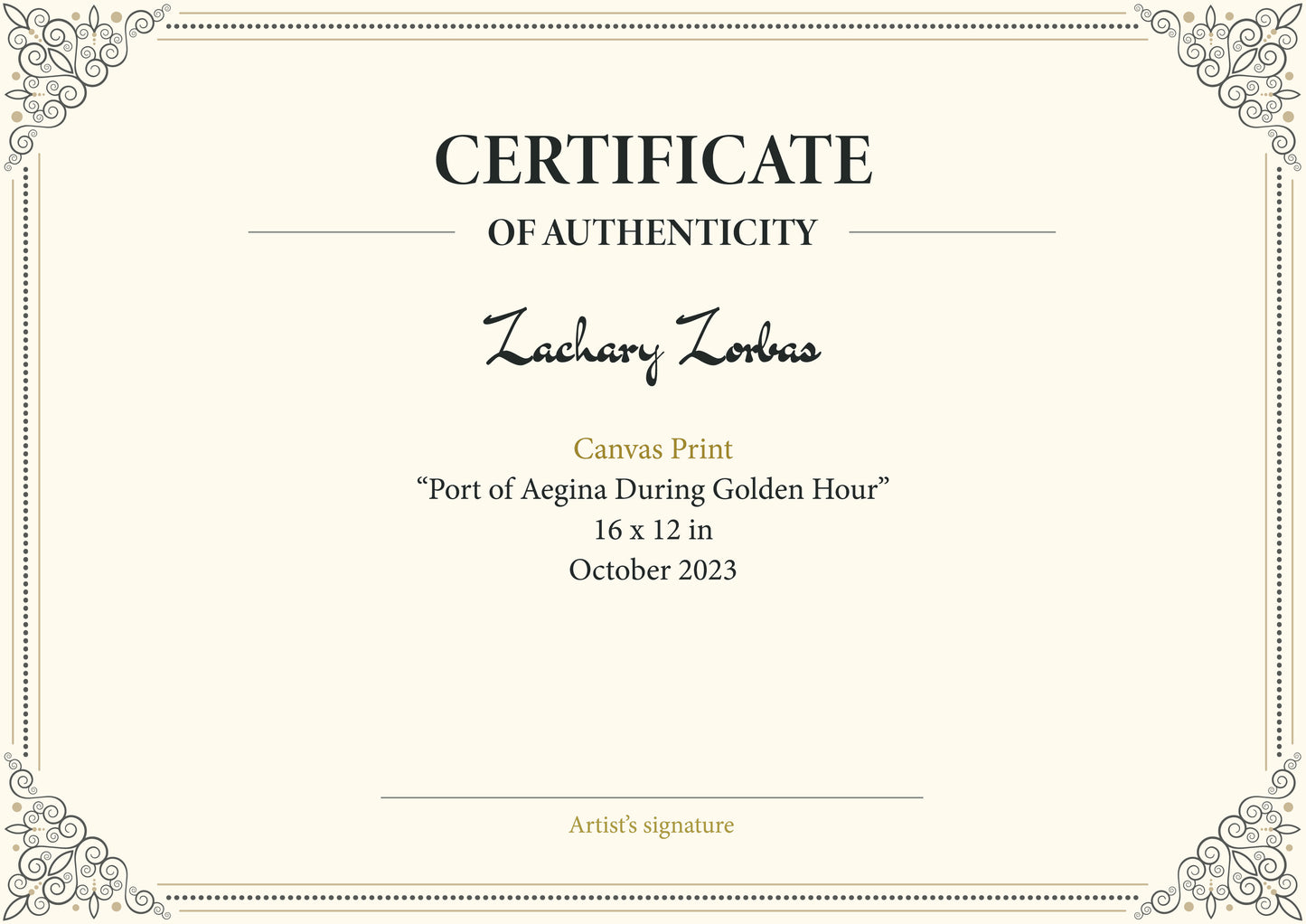 Εκτύπωση σε καμβά: Το λιμάνι της Αίγινας κατά τη Χρυσή Ώρα