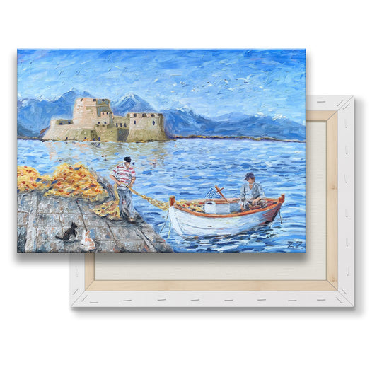 Canvas Print: Fishermen in Nafplio