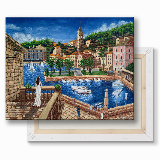 Canvas Print: Port of Hvar, Croatia