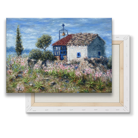 Εκτύπωση σε καμβά: Παρεκκλήσι στην κορυφή του βουνού Αίγινα