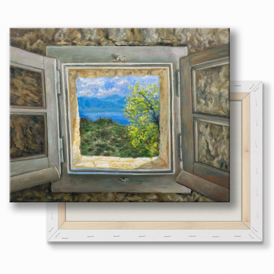 Canvas Print: Mulberry House Window in Corfu