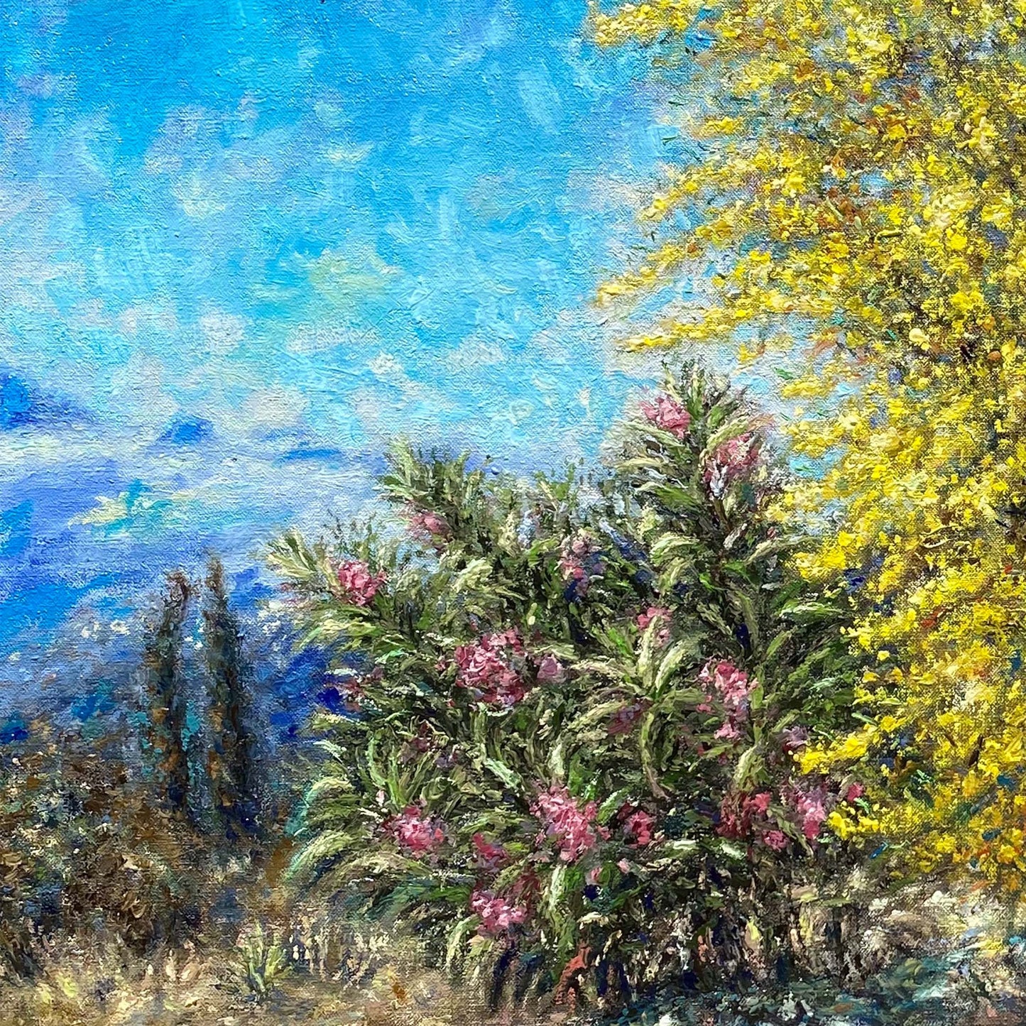 Art Print: Acacia Tree Blooming at Home, Tzikides