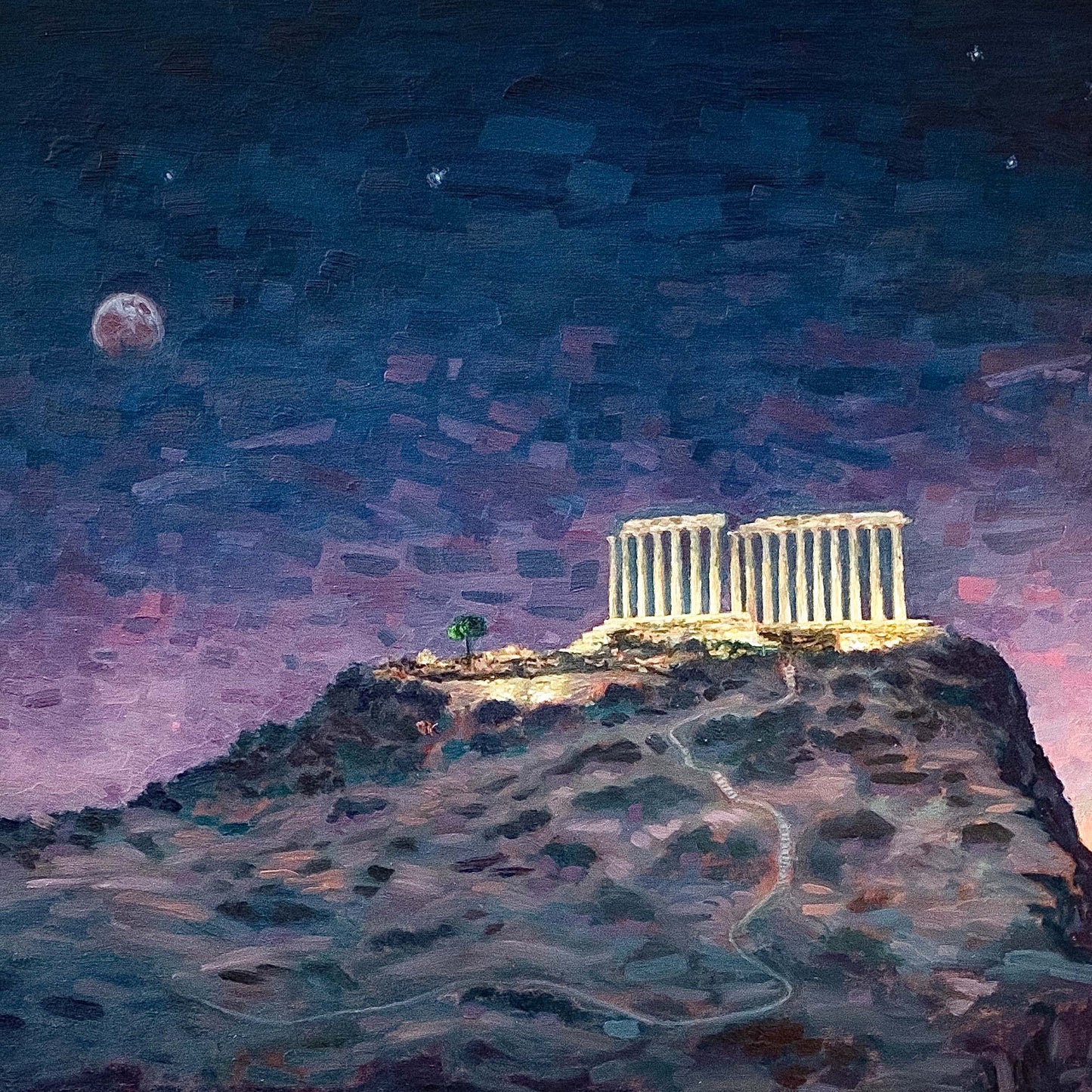 Πρωτότυπος Πίνακας: Ακρωτήριο Σούνιο, Ναός του Ποσειδώνα