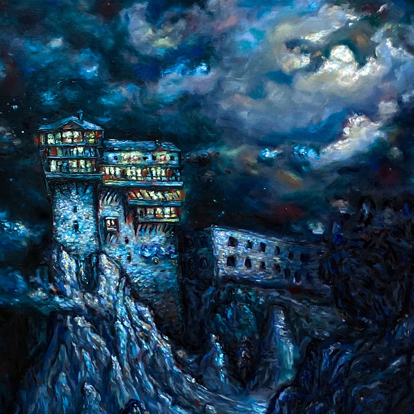 Canvas Print: Finding the Monastery of Simonopetra in Mt. Athos