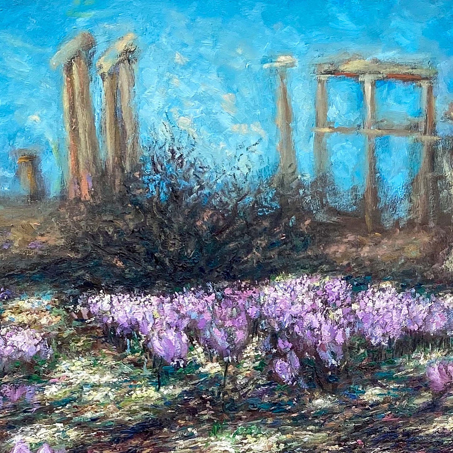 Canvas Print: Cyclamen Flowers at Afaia's Temple