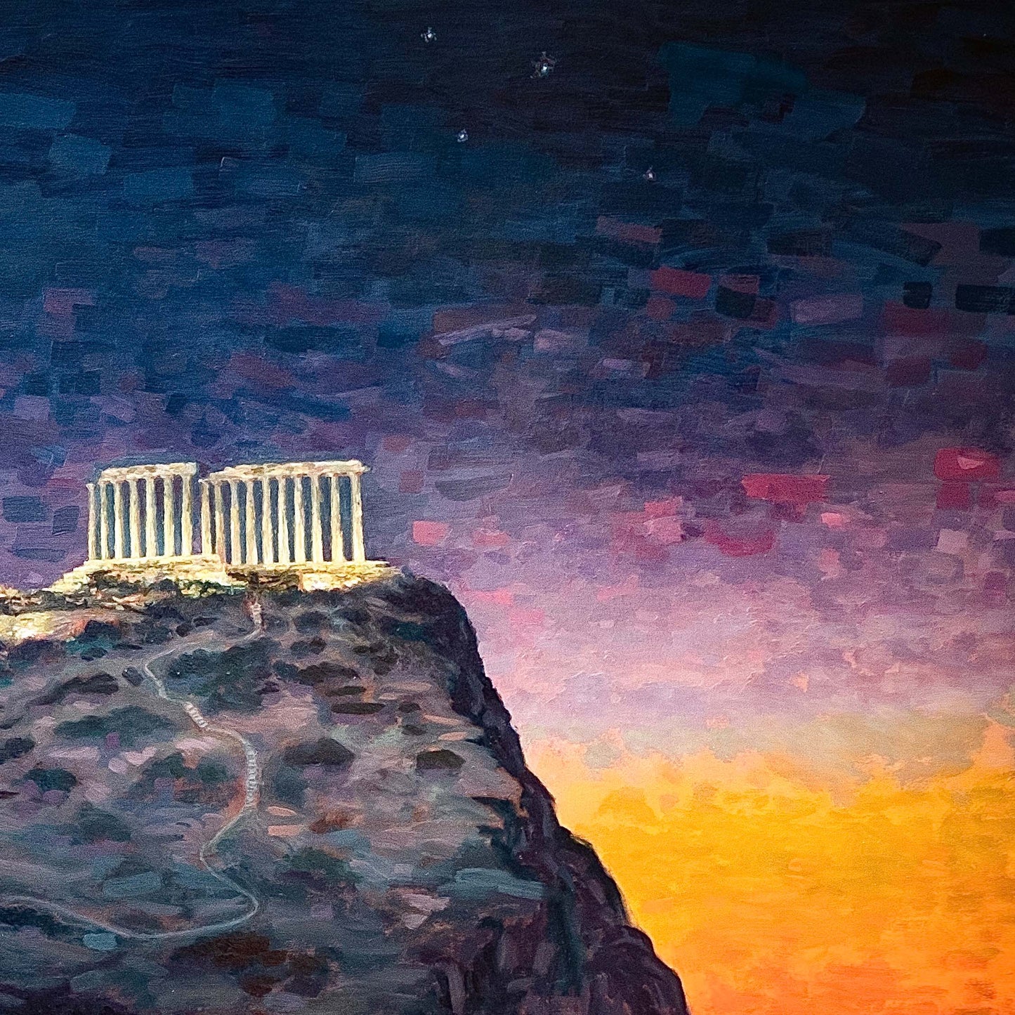 Πρωτότυπος Πίνακας: Ακρωτήριο Σούνιο, Ναός του Ποσειδώνα