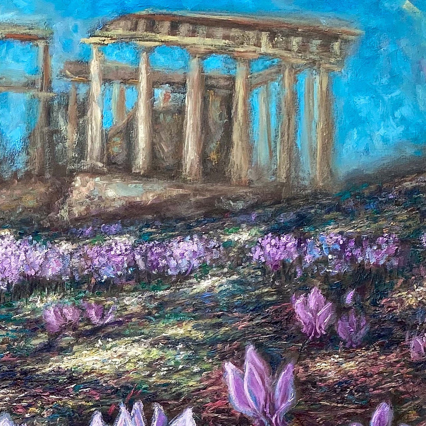 Canvas Print: Cyclamen Flowers at Afaia's Temple