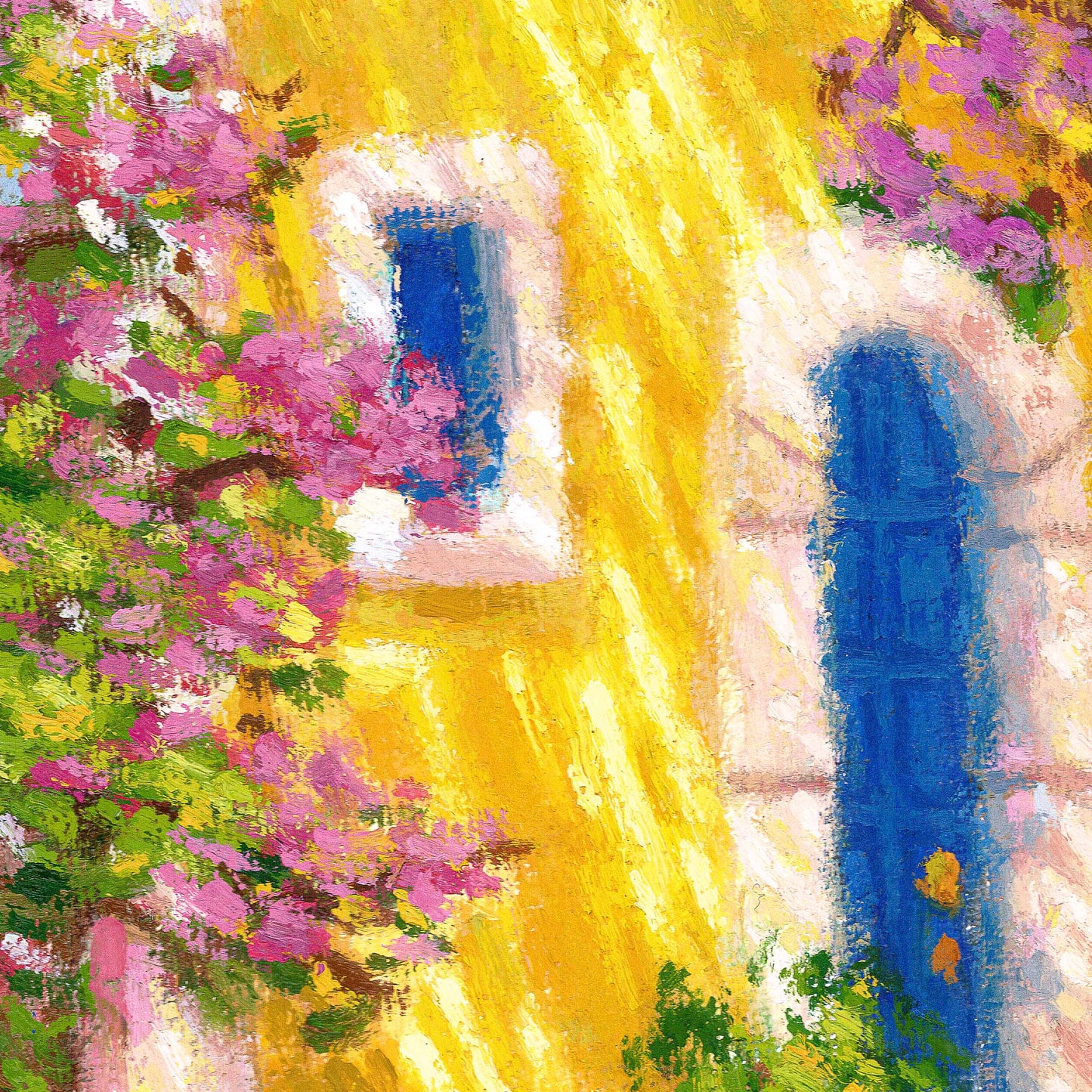 Canvas Print: Yellow House in Kefalonia