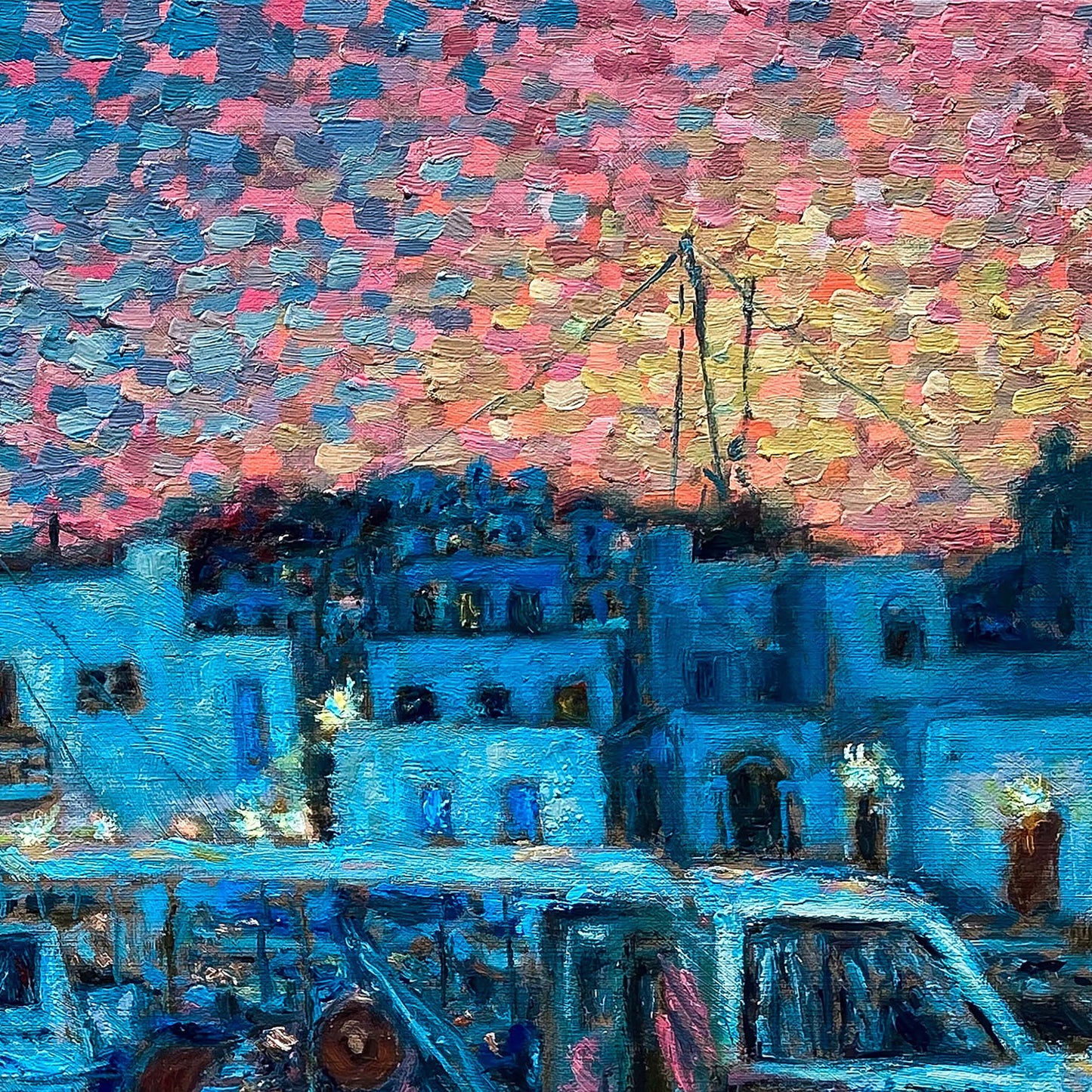 Canvas Print: Evening in Naoussa Paros