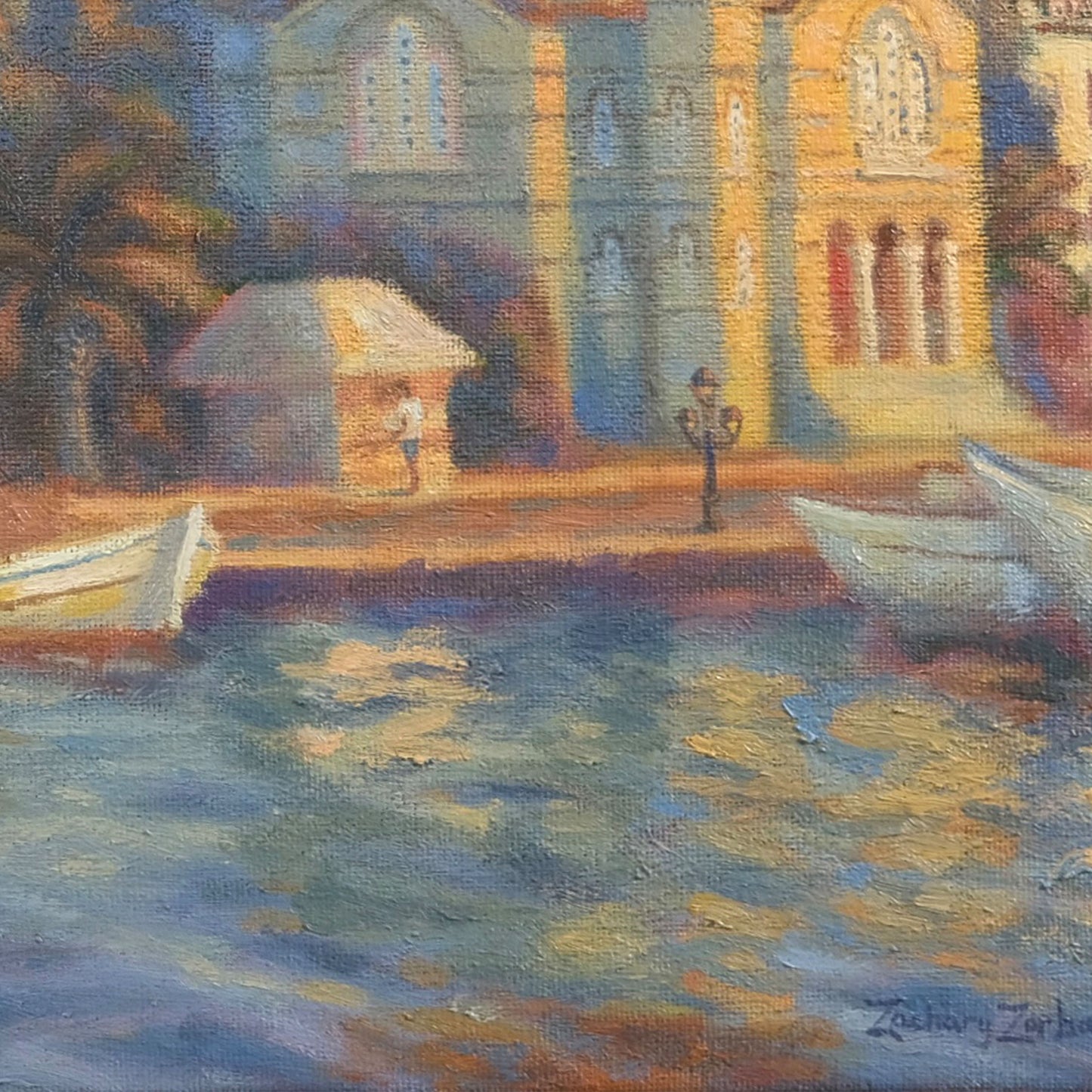 Εκτύπωση σε καμβά: Το λιμάνι της Αίγινας κατά τη Χρυσή Ώρα