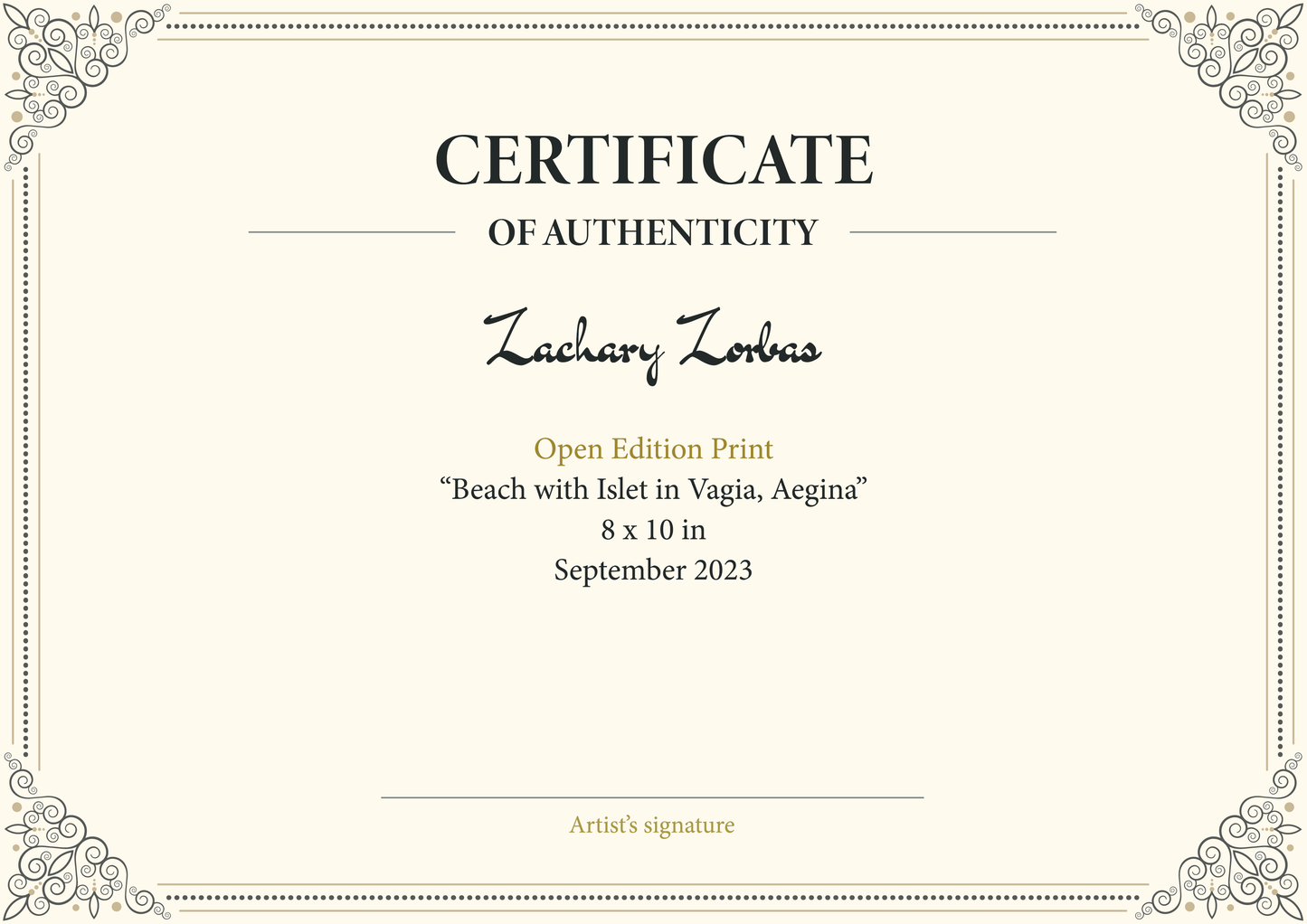 Εκτύπωση σε καμβά: Παραλία με νησάκι στα Βάγια της Αίγινας