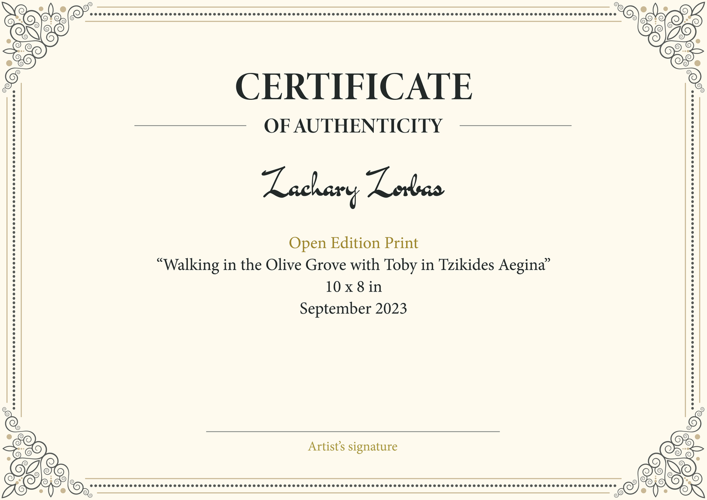 Εκτύπωση Τέχνης: Περπατώντας στον Ελαιώνα με τον Τόμπι