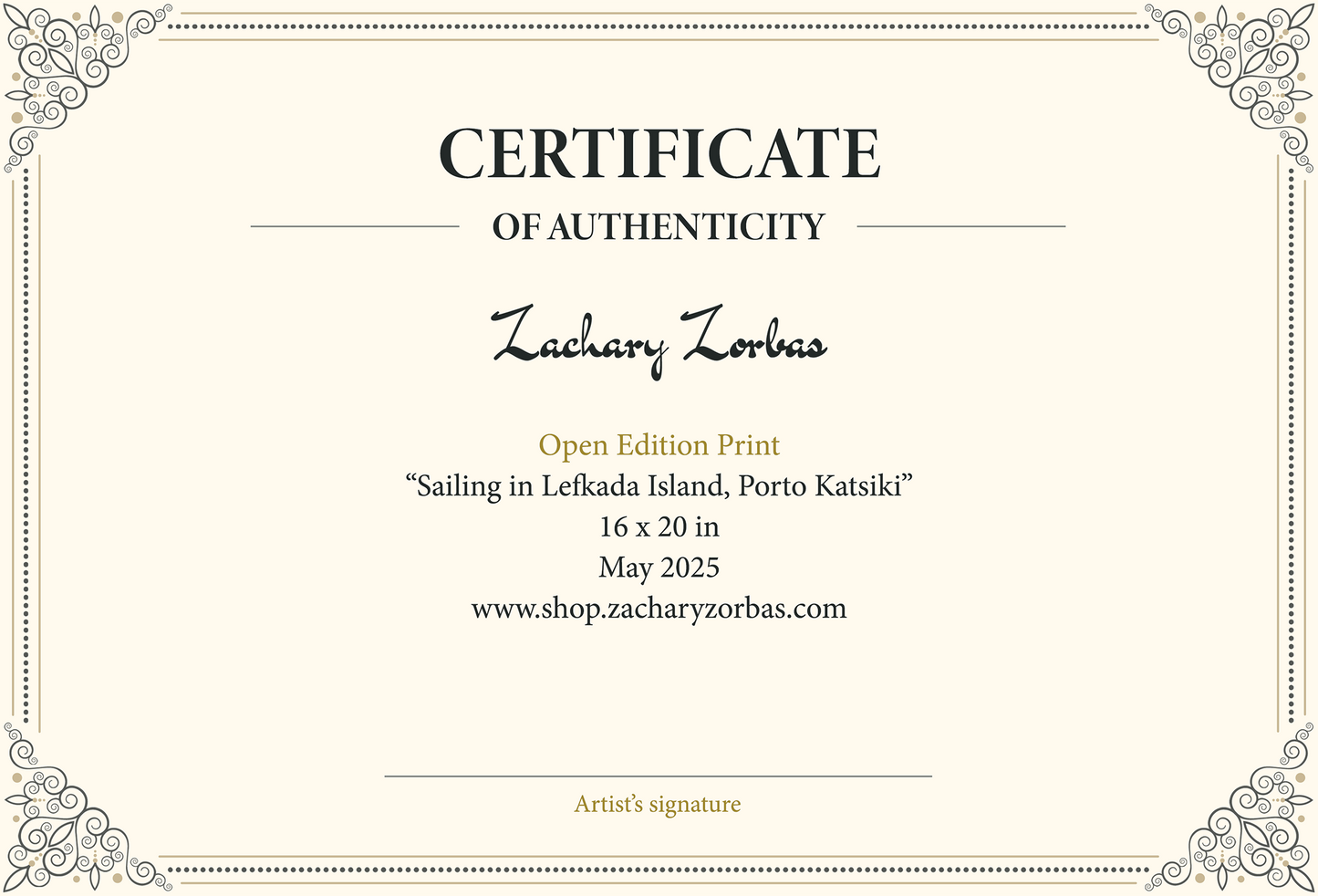 Art Print: Ιστιοπλοΐα στη Λευκάδα, Πόρτο Κατσίκι