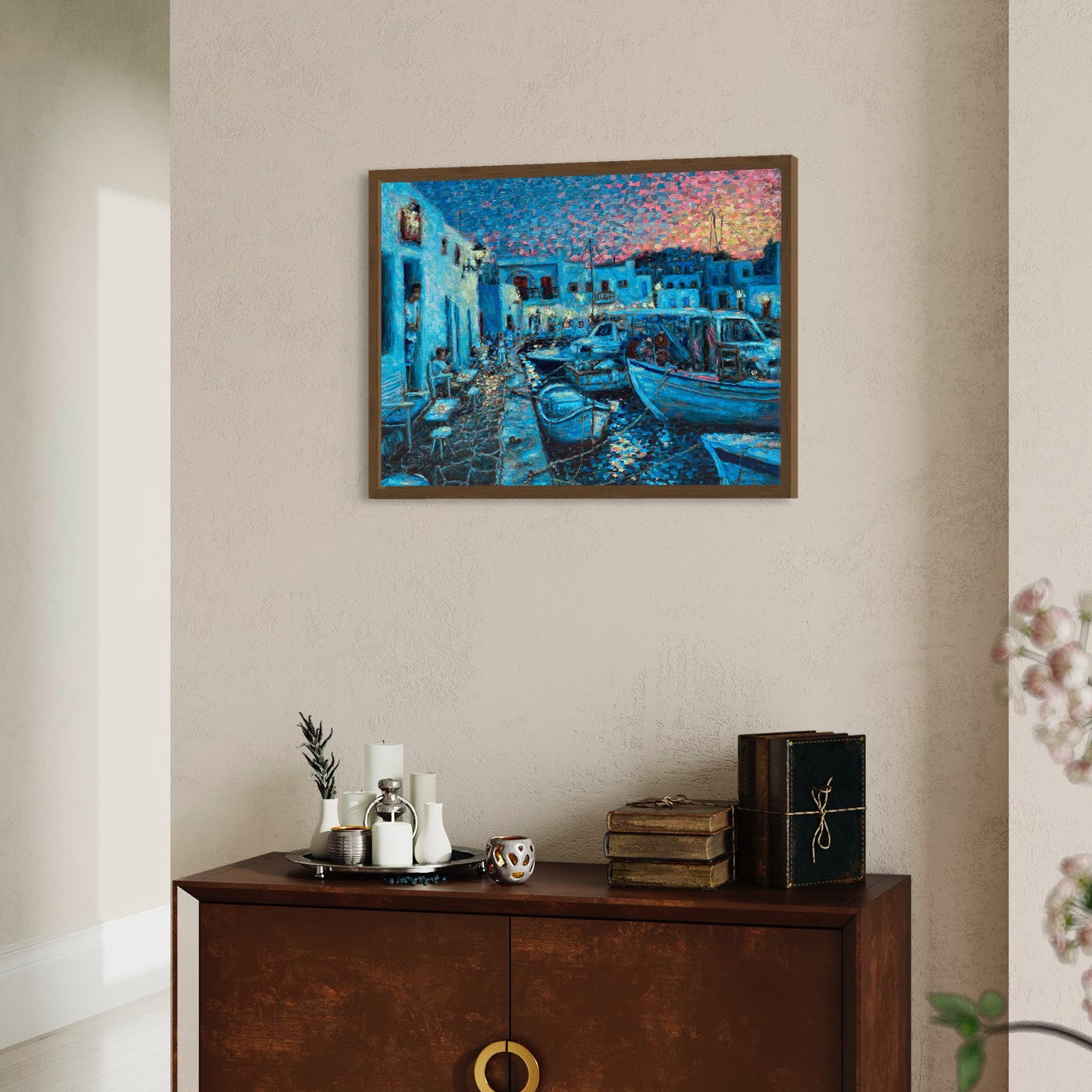 Art Print: Evening in Naoussa, Paros