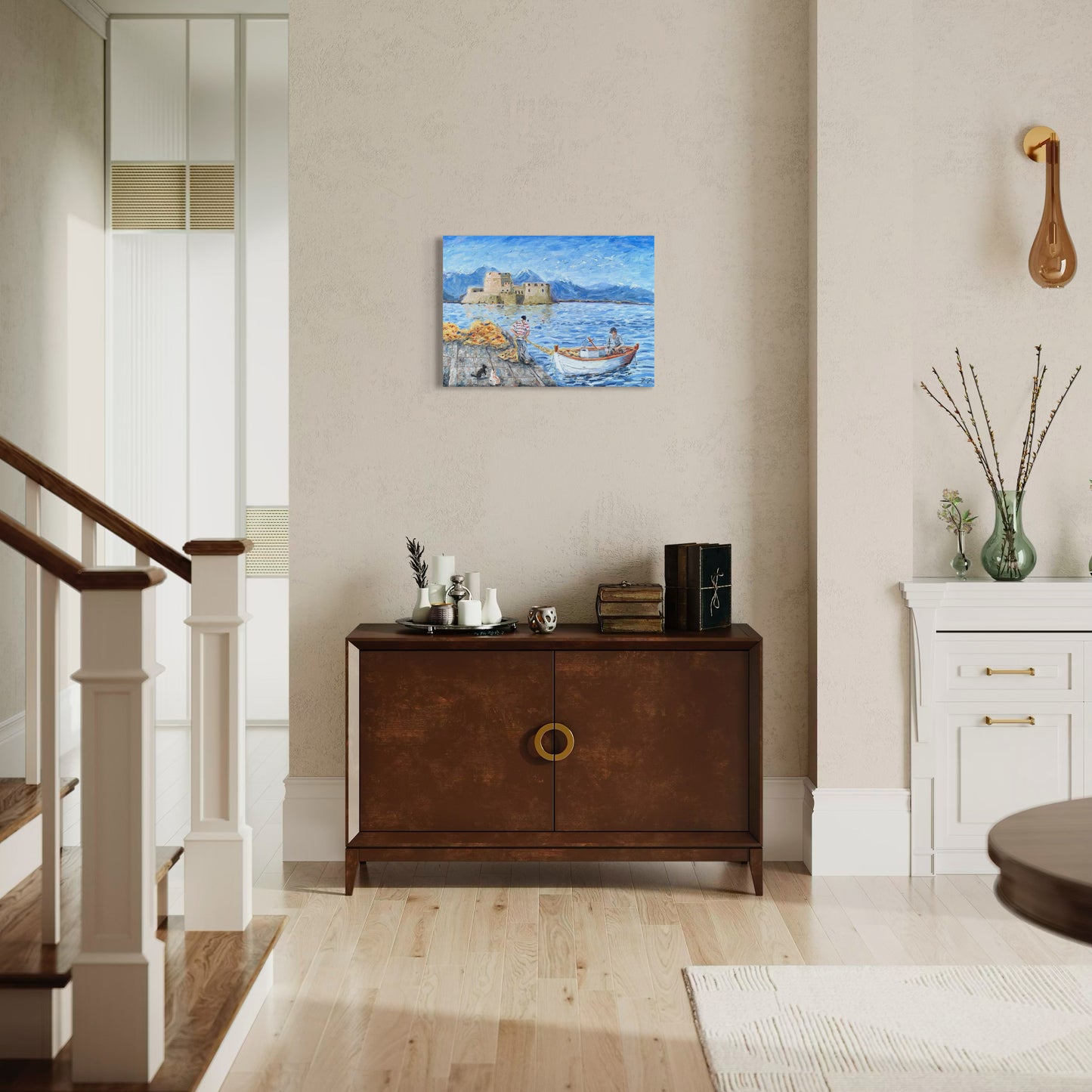 Art Print: Fishermen in Nafplio