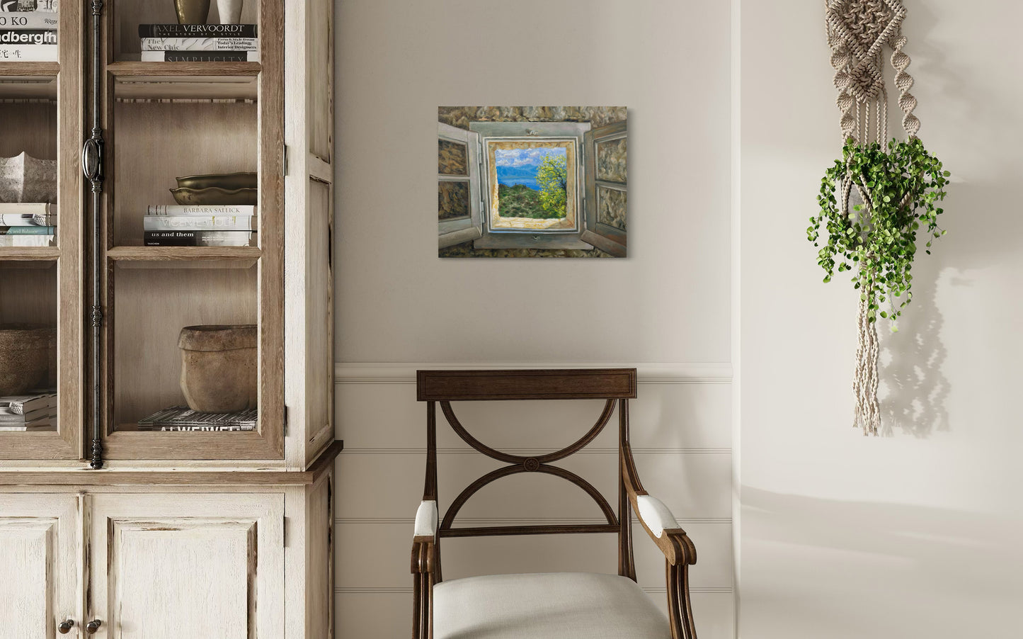 Εκτύπωση Τέχνης: Εκτύπωση από το Παράθυρο του Σπιτιού Mulberry στην Κέρκυρα