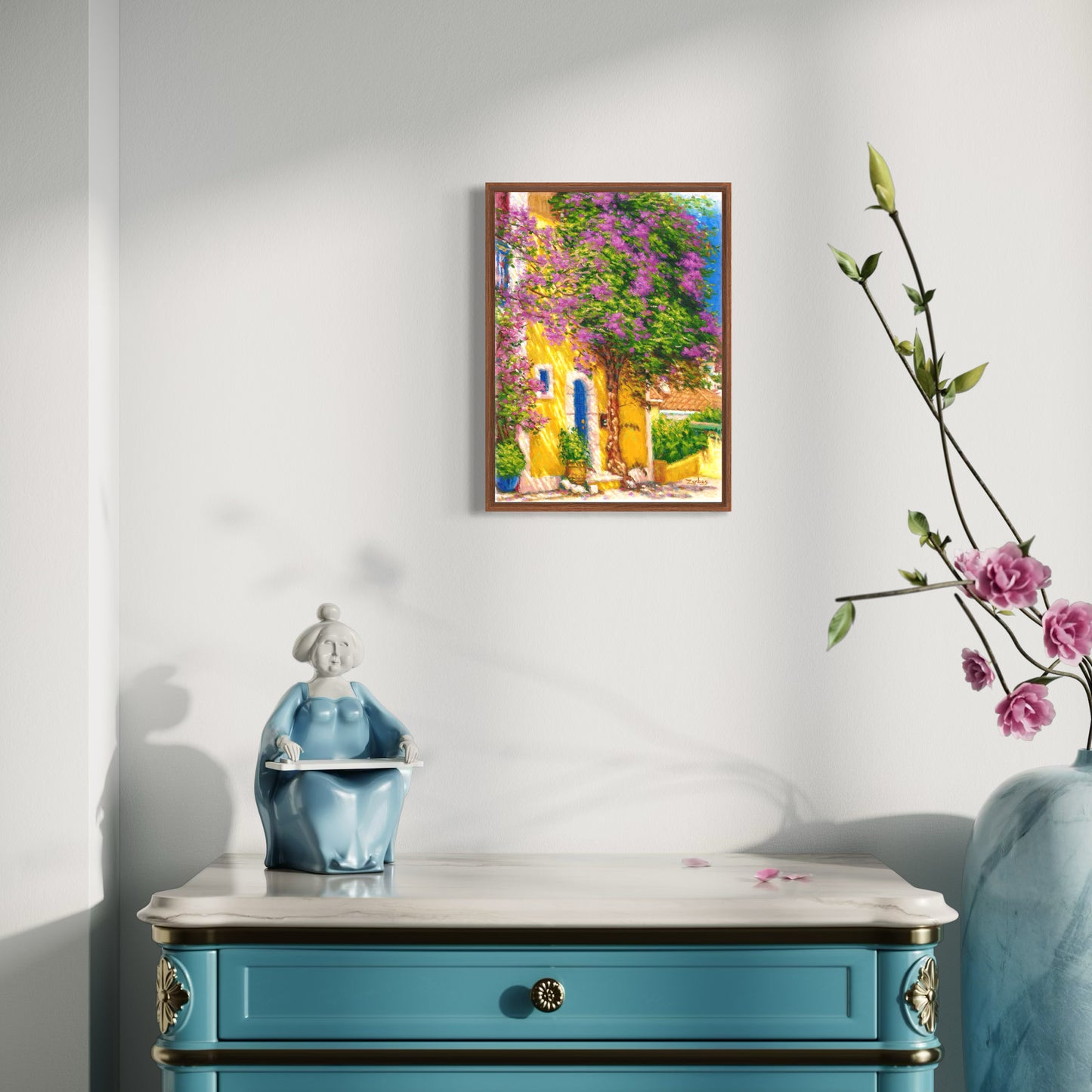 Canvas Print: Yellow House in Kefalonia