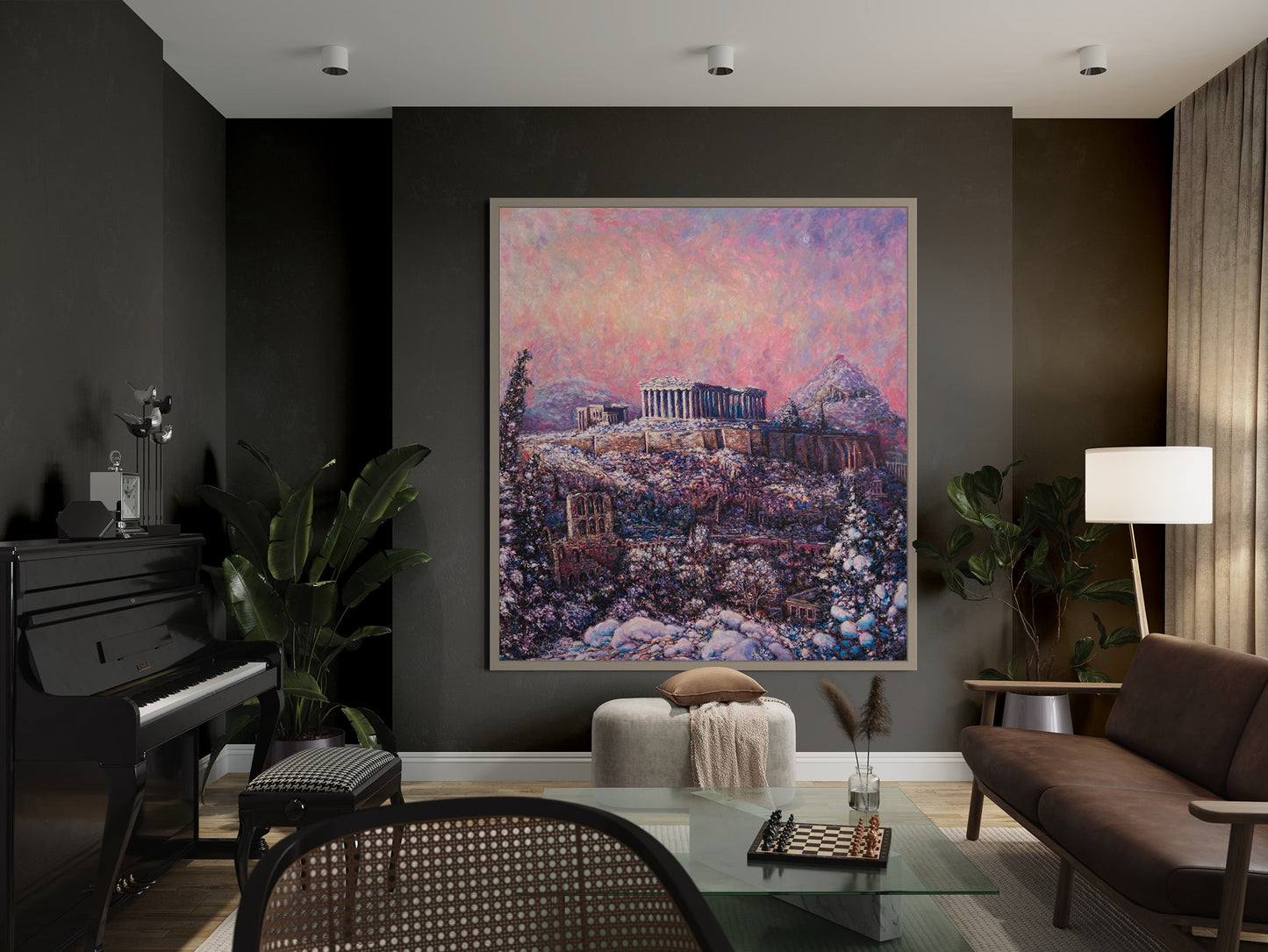 Εκτύπωση σε καμβά: Πρωινό χιόνι στην Ακρόπολη