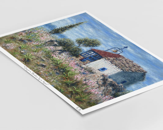 Εκτύπωση Τέχνης: Παρεκκλήσι στην Κορυφή του Βουνού, Αίγινα