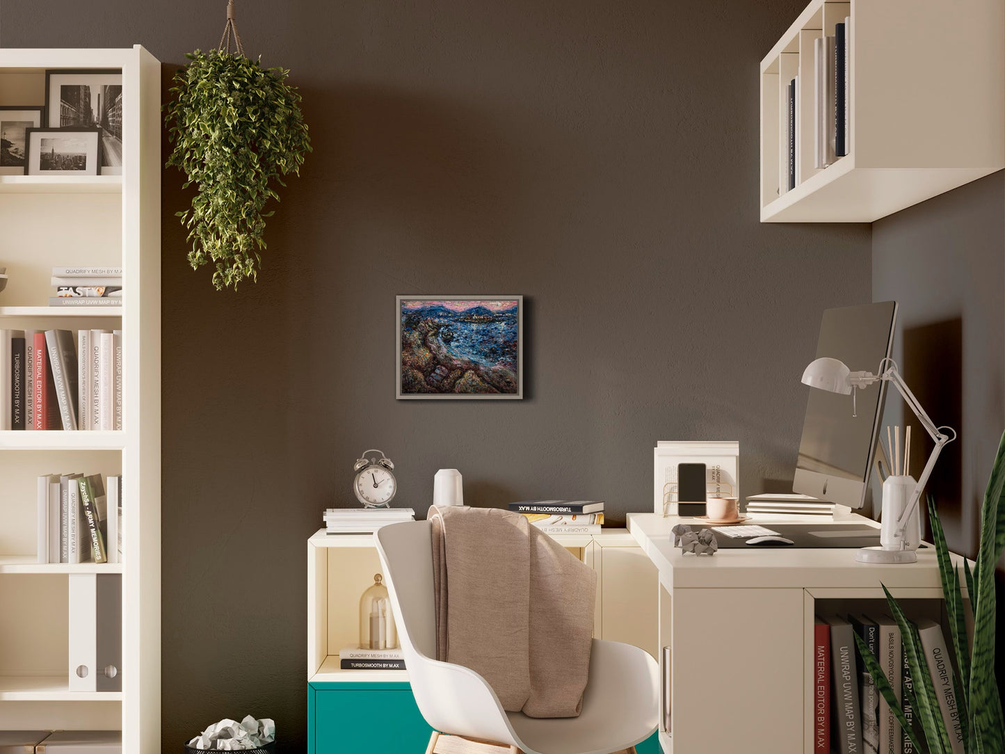 Εκτύπωση σε καμβά: Παραλία με νησάκι στα Βάγια της Αίγινας