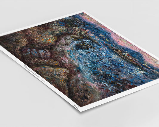 Εκτύπωση Τέχνης: Παραλία με Νησάκι στα Βάγια της Αίγινας