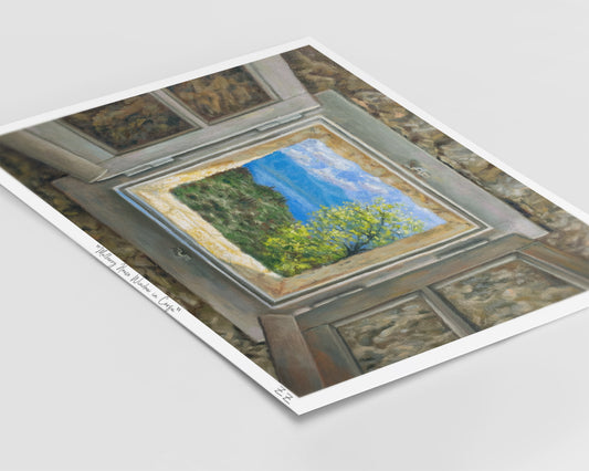 Εκτύπωση Τέχνης: Εκτύπωση από το Παράθυρο του Σπιτιού Mulberry στην Κέρκυρα