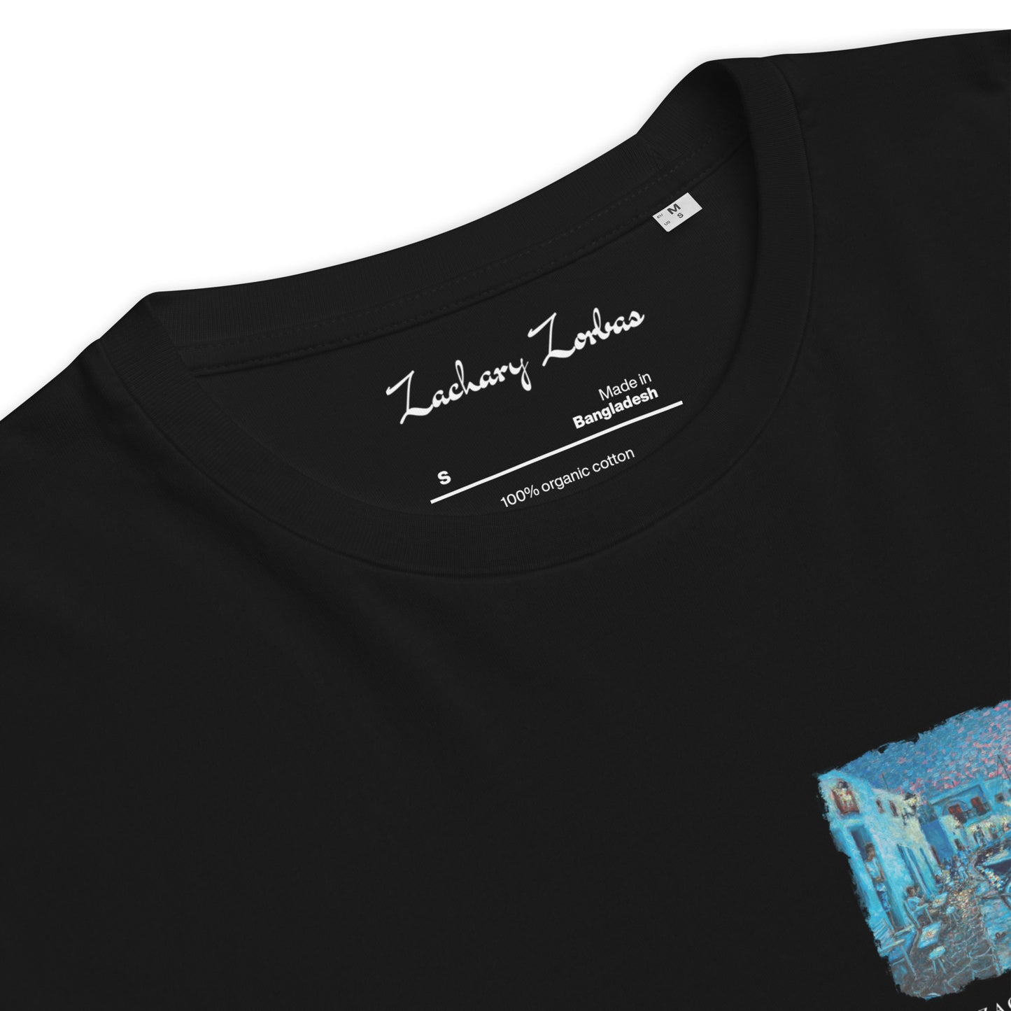 T-Shirt: Evening in Naoussa Paros Unisex Organic Cotton Left