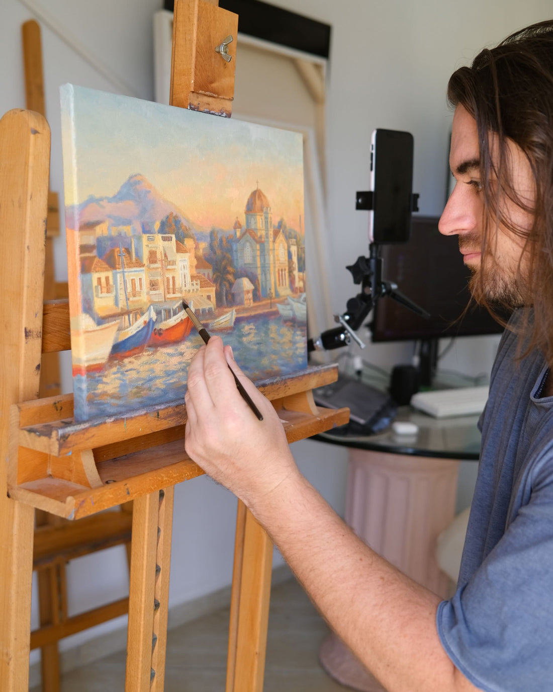 Aegina Port Painting and Prints Available