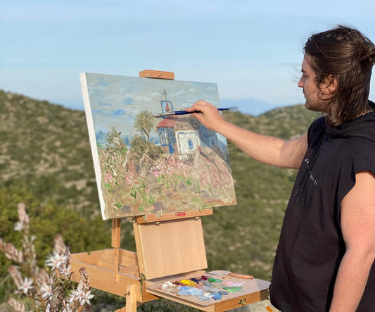 Aegina Plein Air Painting at Mountaintop Chapel