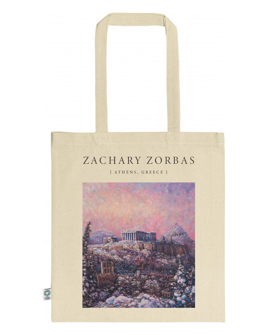 Tote Bag Organic: Morning Snow on the Acropolis