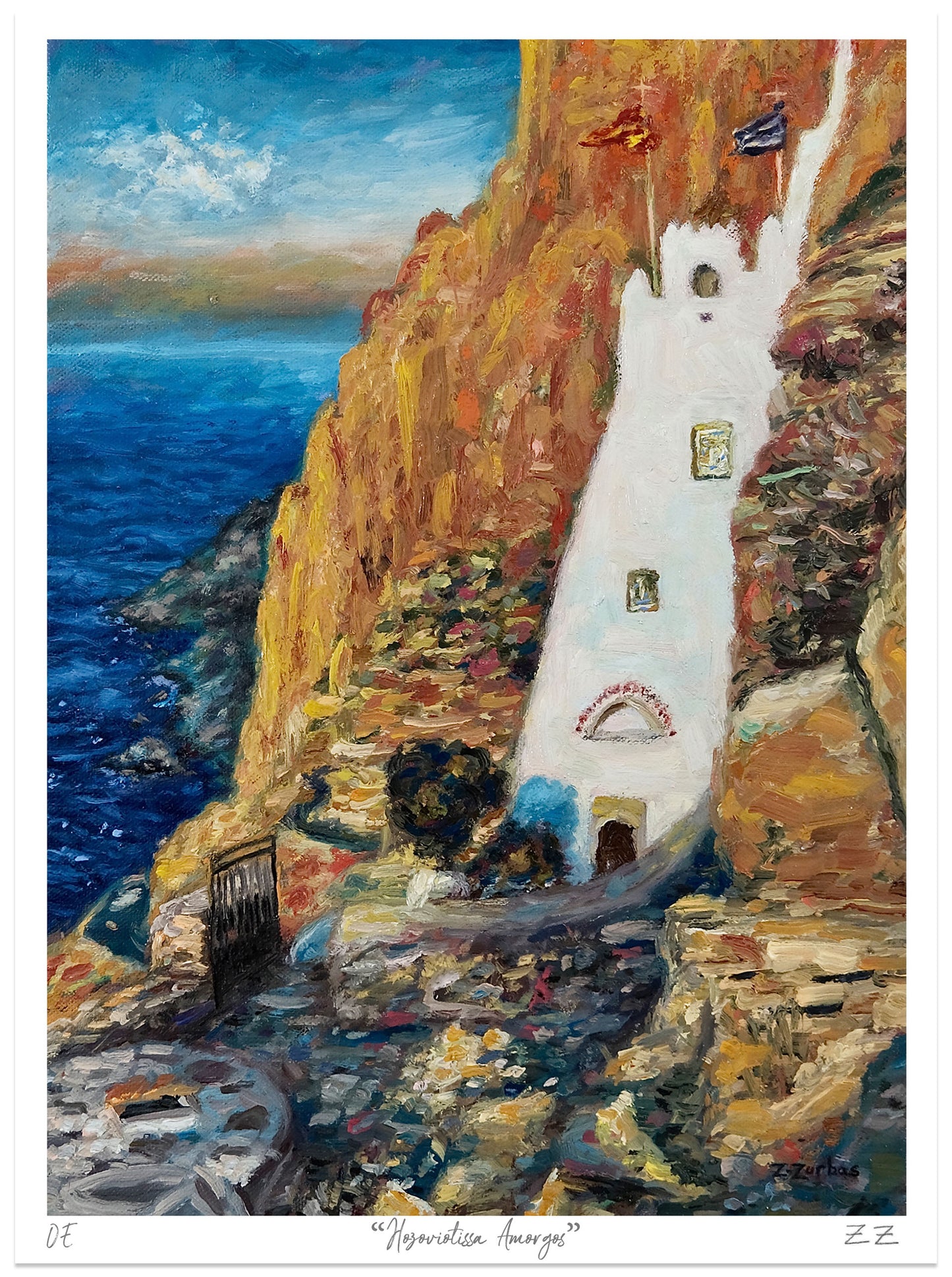 Art Print: Hozoviotissa Monastery During Sunrise, Amorgos