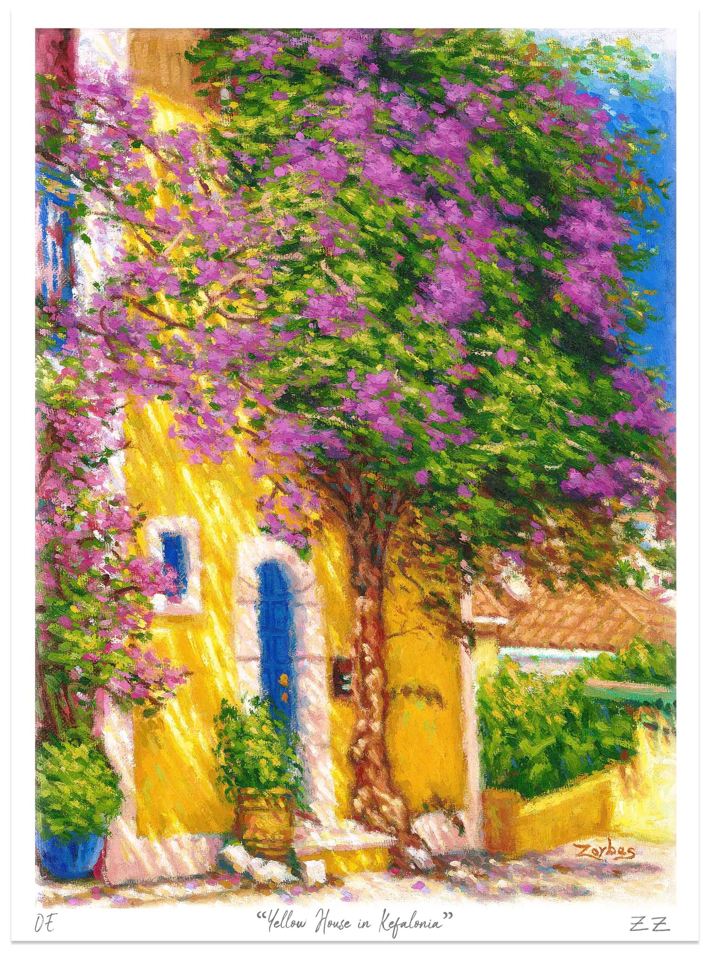 Εκτύπωση τέχνης: Κίτρινο Σπίτι στην Κεφαλονιά