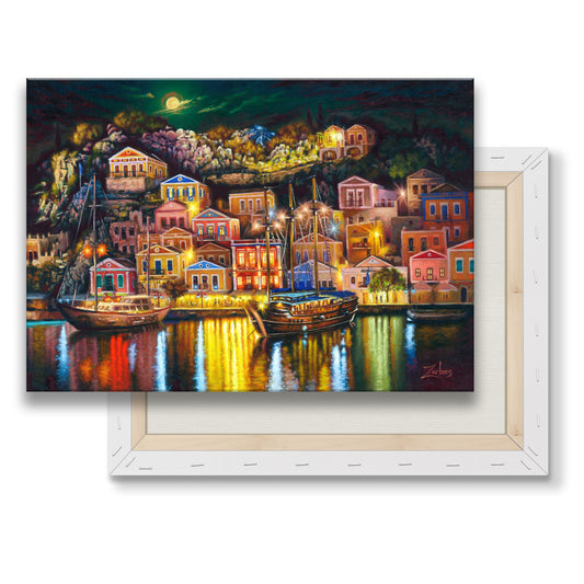 Canvas Print: A Night in Symi