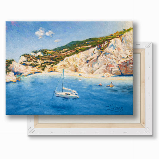 Canvas Print: Sailing in Lefkada Island, Porto Katsiki