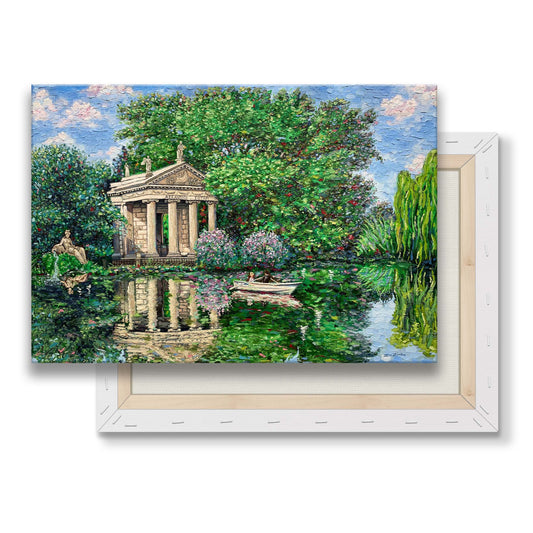 Canvas Print: Temple of Aesculapius in Villa Borghese Rome
