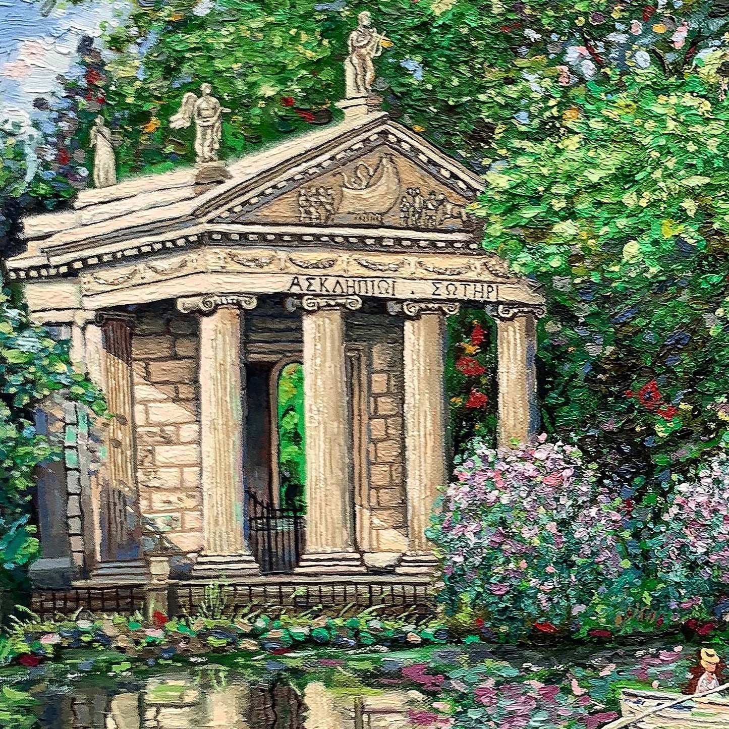 Canvas Print: Temple of Aesculapius in Villa Borghese Rome