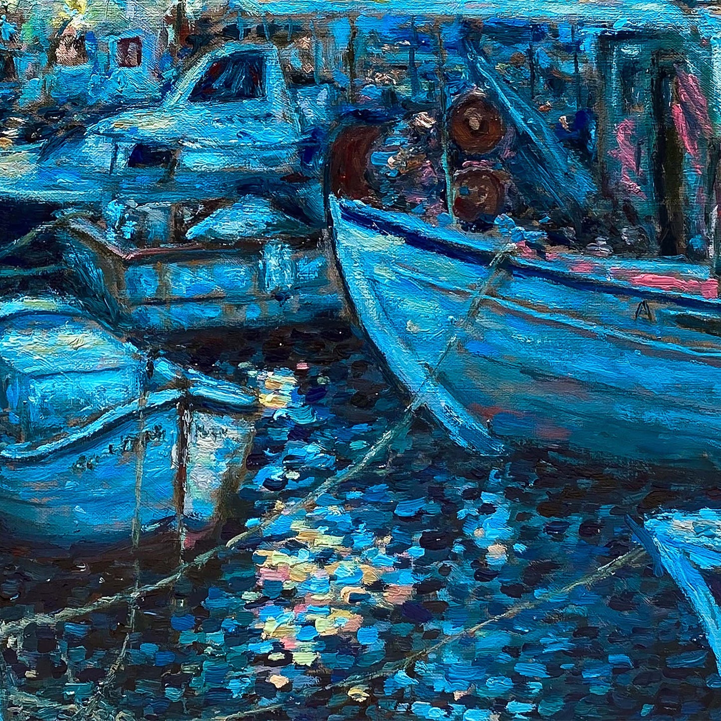Canvas Print: Evening in Naoussa Paros