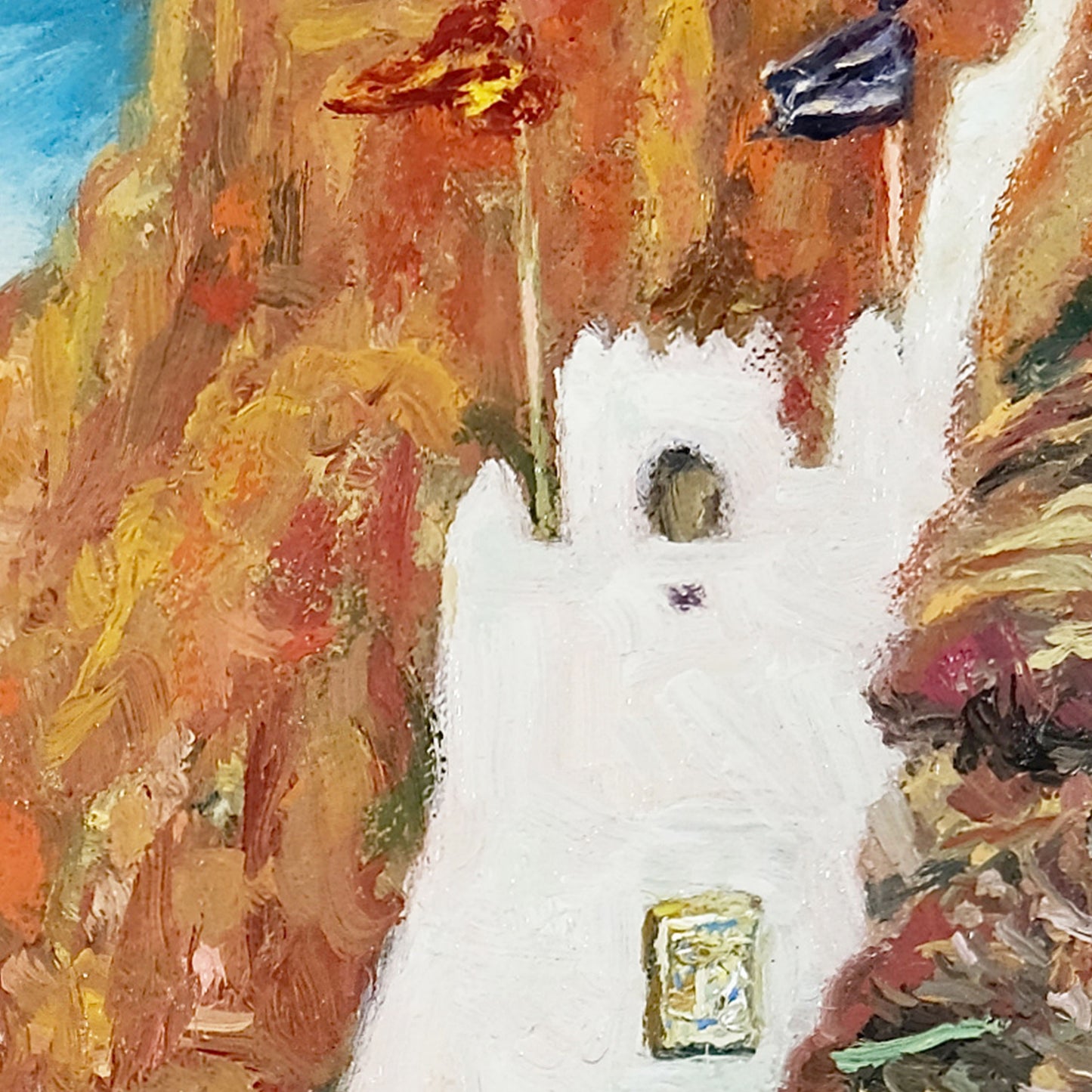 Original Painting: Cliffside Monastery in Amorgos