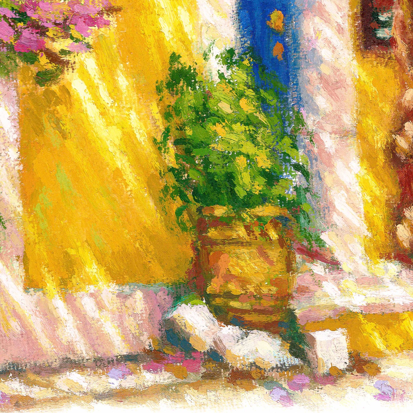 Canvas Print: Yellow House in Kefalonia