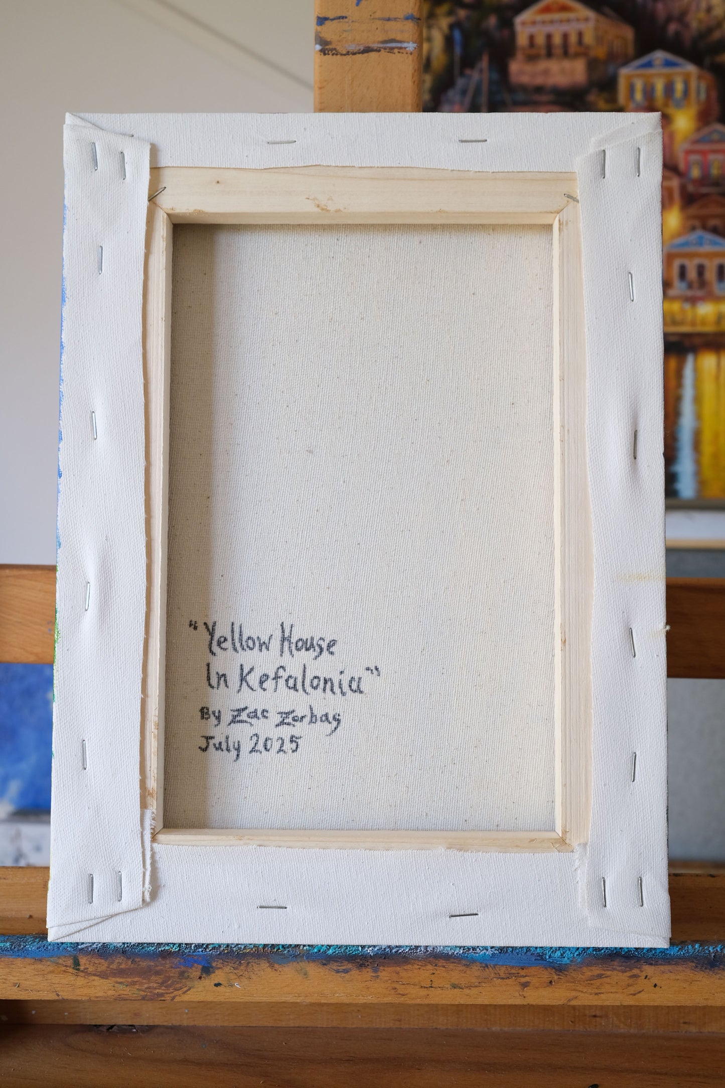 Original Painting: Yellow House in Kefalonia