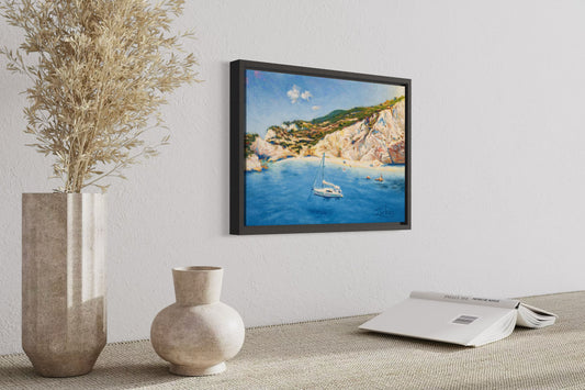 Original Painting: Sailing in Lefkada Island, Porto Katsiki