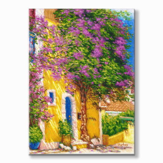 Original Painting: Yellow House in Kefalonia