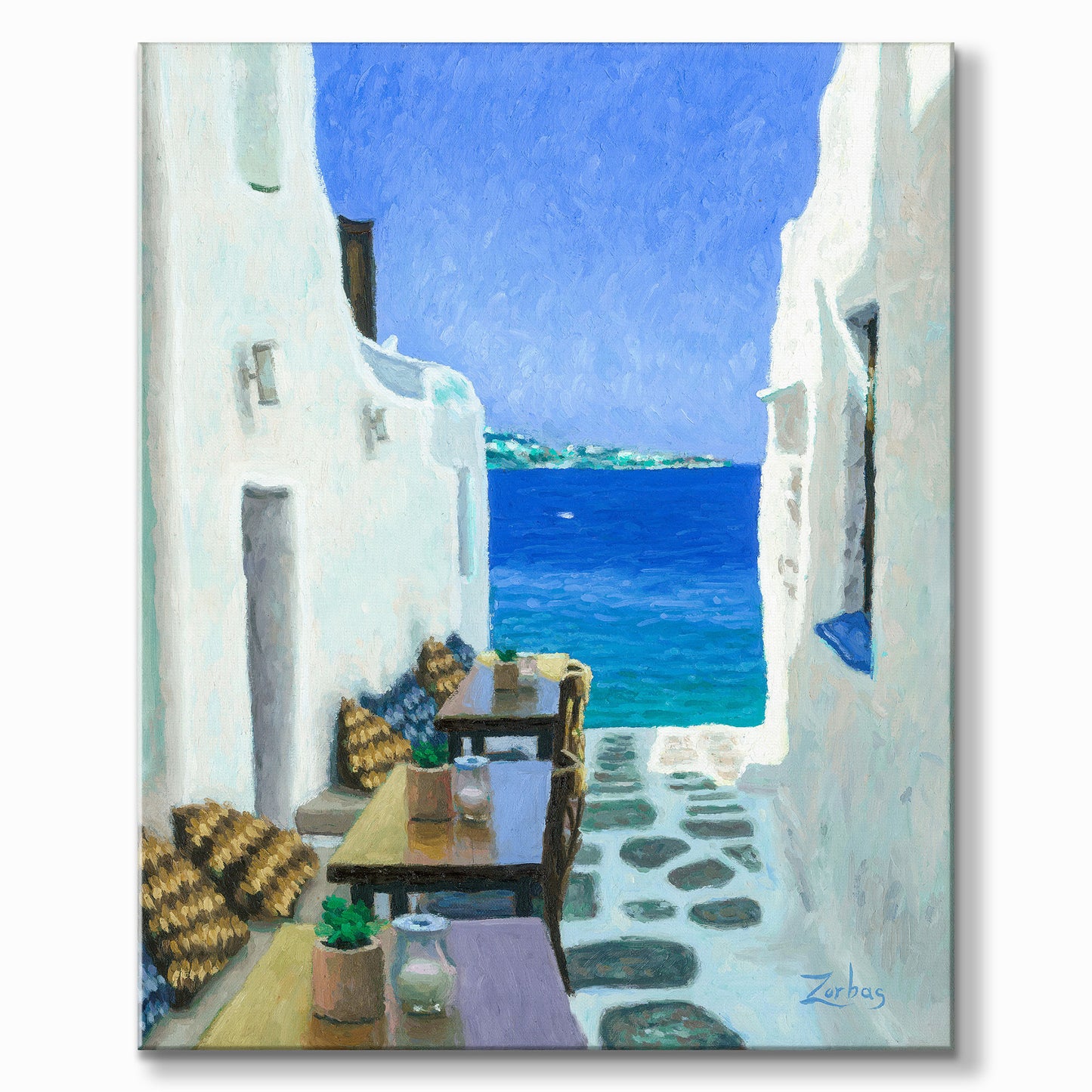 Original Painting: Kastro's Alley in Mykonos